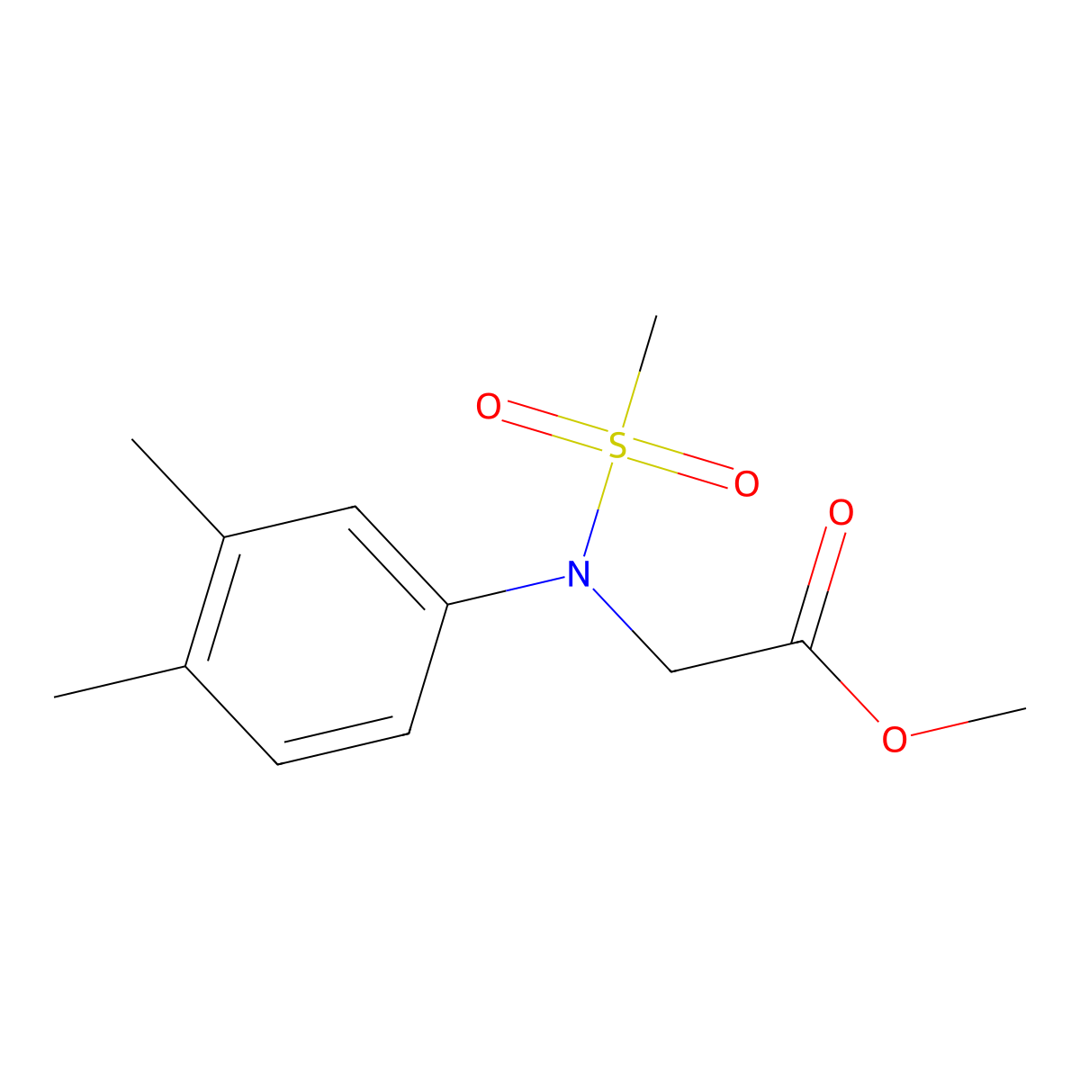 Methyl N-(3,4-dimethylphenyl)-N-(methylsulfonyl)glycinate molecular structure, CAS 425415-00-5