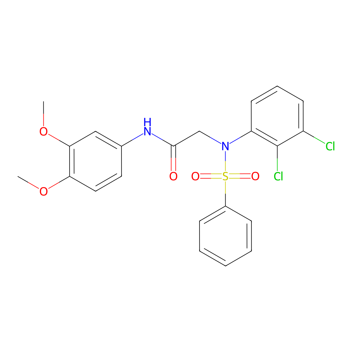 2-[N-(benzenesulfonyl)-2,3-dichloroanilino]-N-(3,4-dimethoxyphenyl)acetamide molecular structure, CAS 425415-17-4