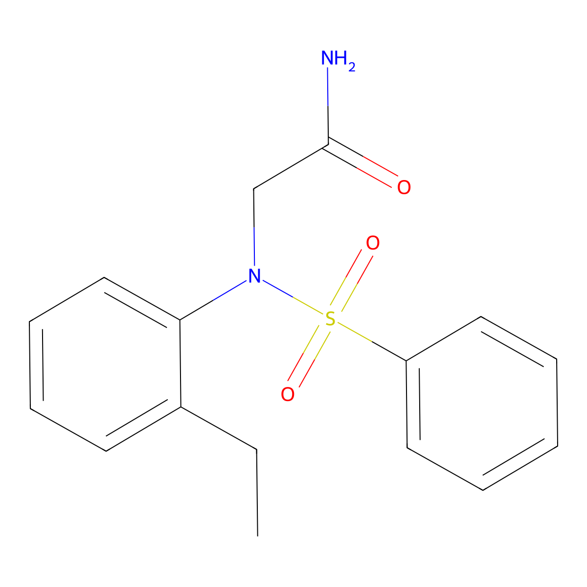 2-[N-(benzenesulfonyl)-2-ethylanilino]acetamide molecular structure, CAS 425415-20-9
