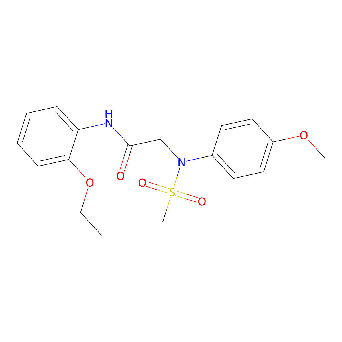N-(2-ethoxyphenyl)-2-(4-methoxy-N-methylsulfonylanilino)acetamide molecular structure, CAS 425415-25-4