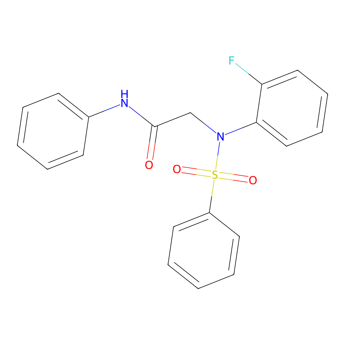 2-[N-(benzenesulfonyl)-2-fluoroanilino]-N-phenylacetamide molecular structure, CAS 425415-42-5