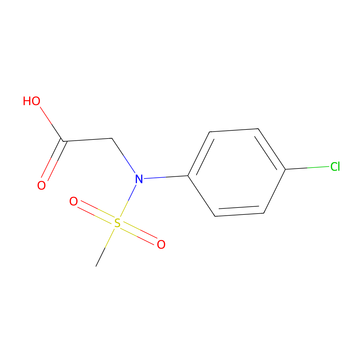 N-(4-chlorophenyl)-N-(methylsulfonyl)glycine molecular structure, CAS 425415-44-7