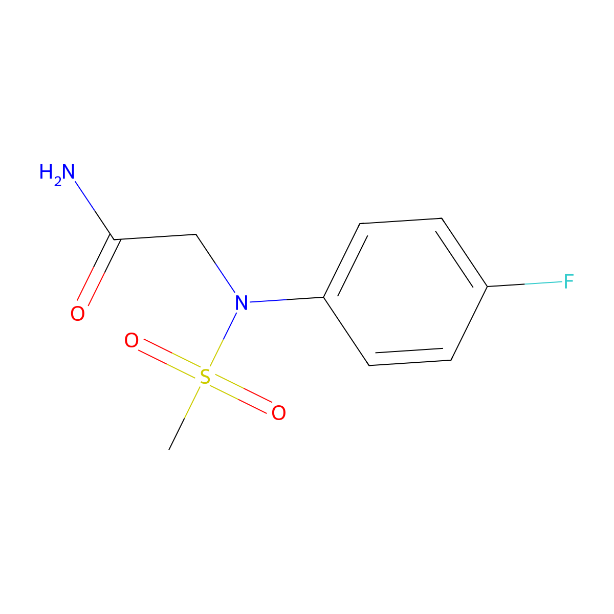 2-(4-fluoro-N-methylsulfonylanilino)acetamide molecular structure, CAS 425415-47-0