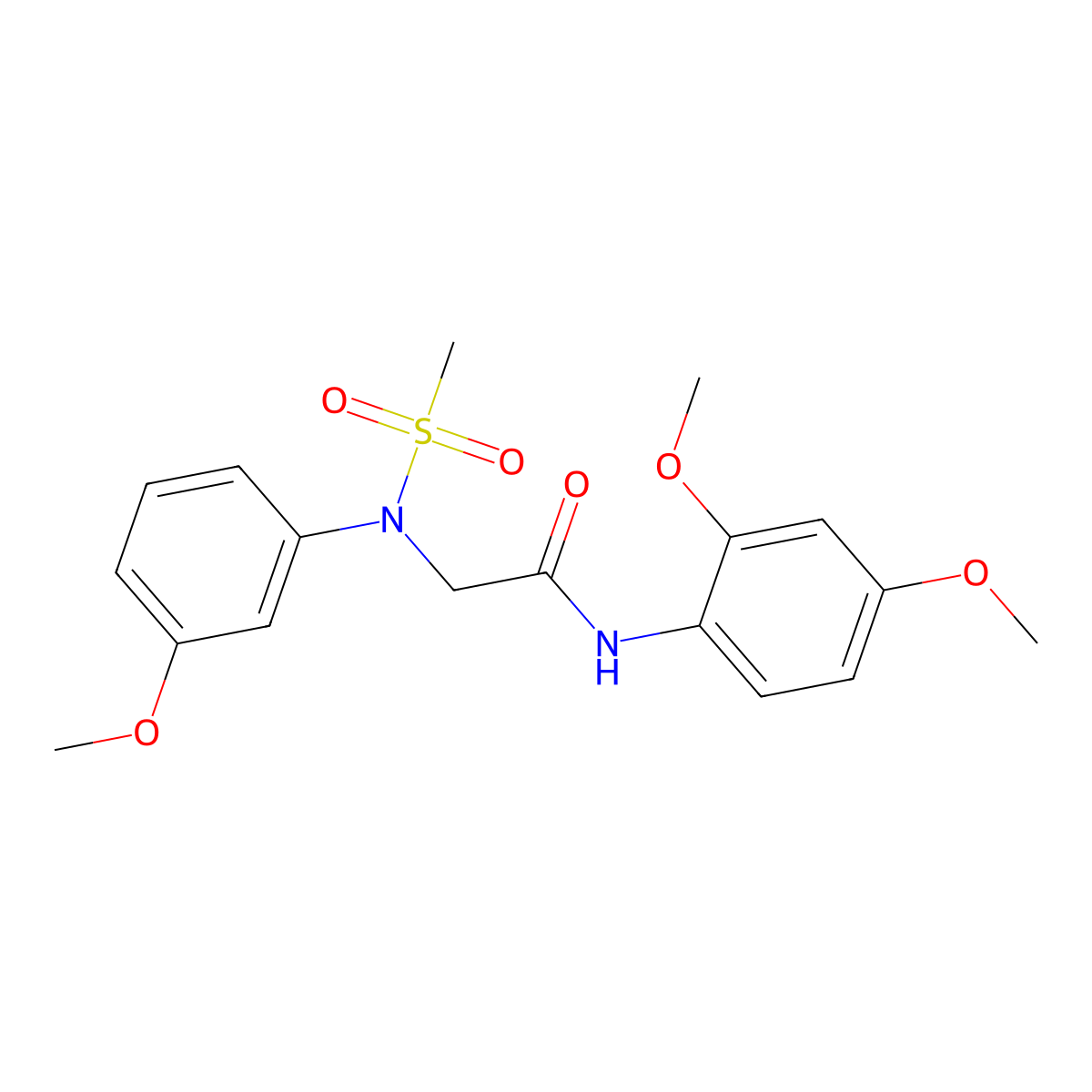 N-(2,4-dimethoxyphenyl)-2-(3-methoxy-N-methylsulfonylanilino)acetamide molecular structure, CAS 425415-81-2