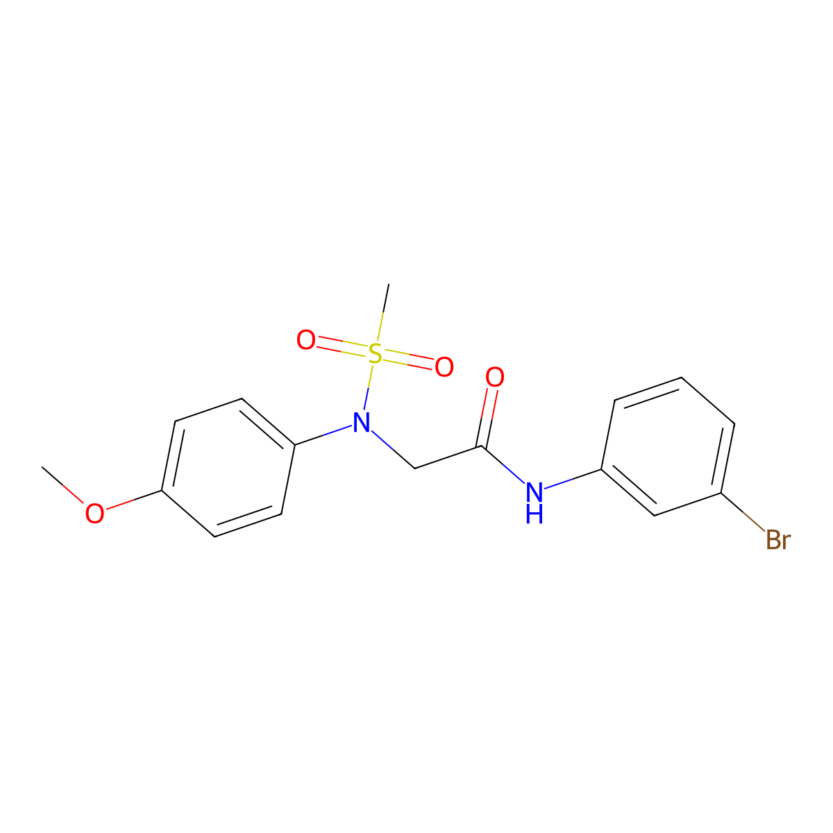 N-(3-bromophenyl)-2-(4-methoxy-N-methylsulfonylanilino)acetamide molecular structure, CAS 425415-92-5