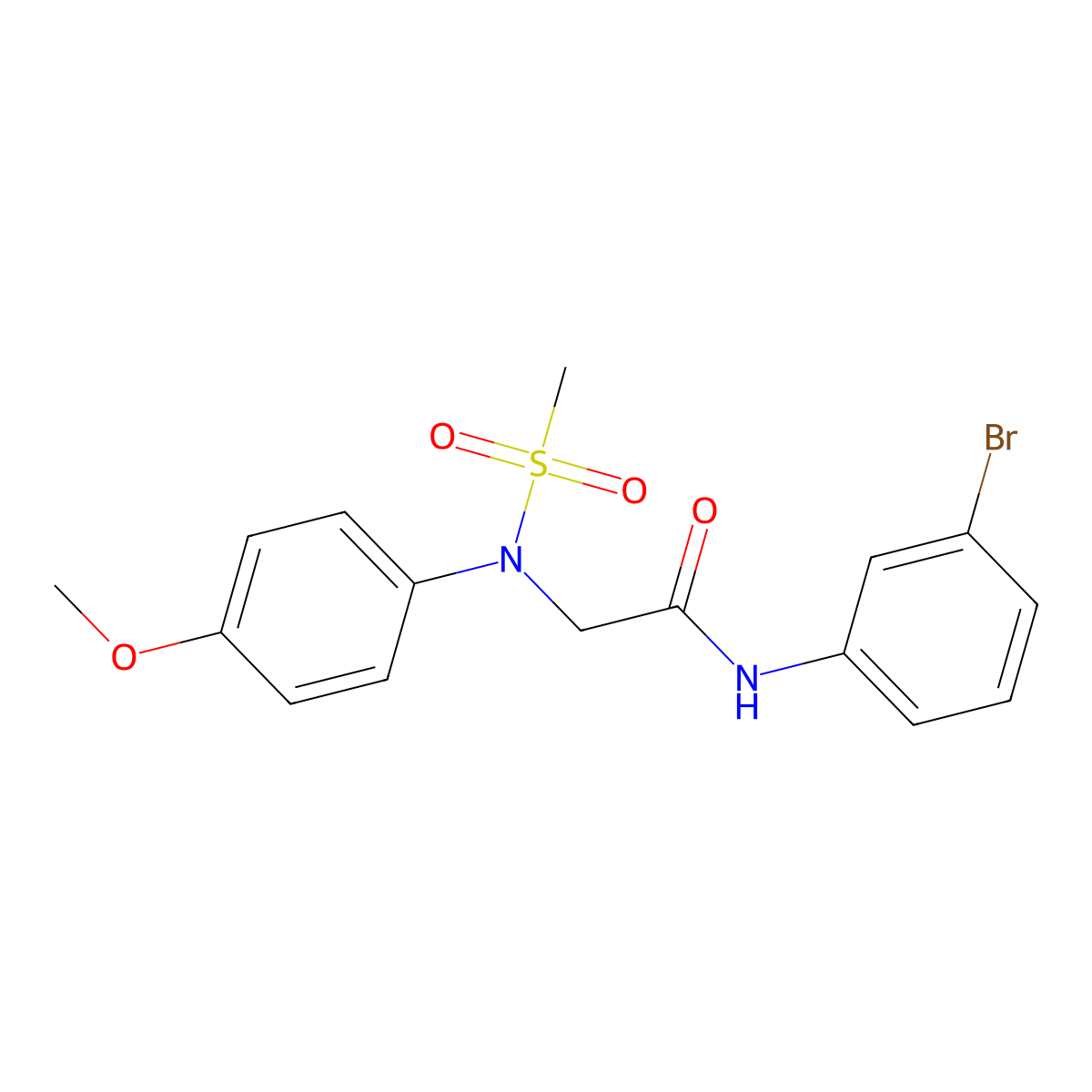 N-(3-bromophenyl)-2-(4-methoxy-N-methylsulfonylanilino)acetamide molecular structure, CAS 425415-92-5