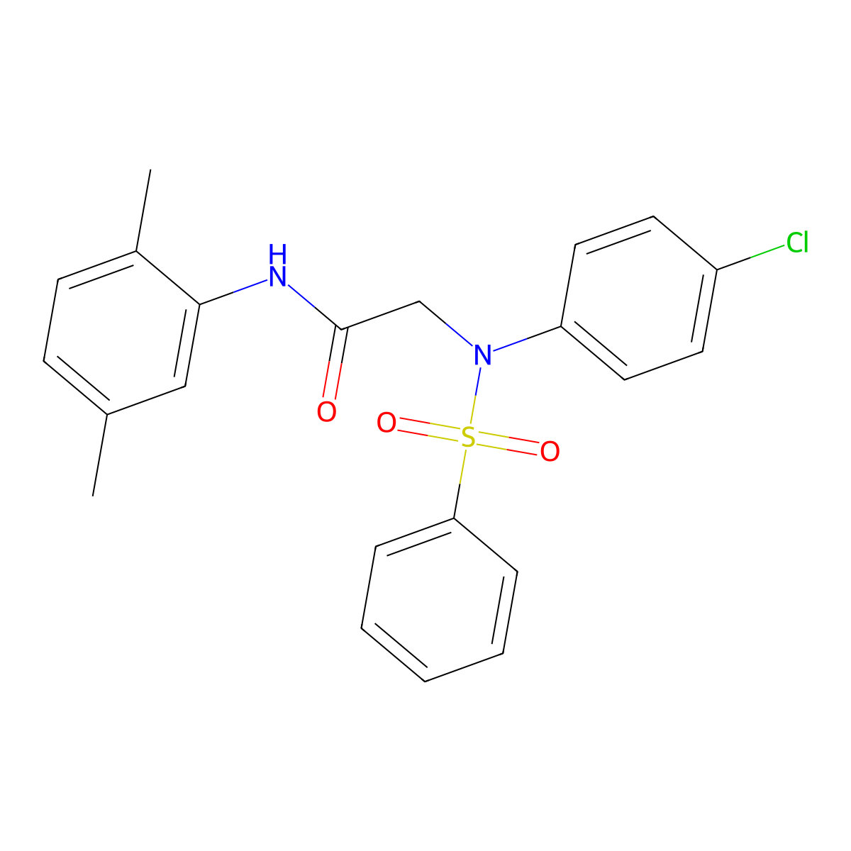 2-[N-(benzenesulfonyl)-4-chloroanilino]-N-(2,5-dimethylphenyl)acetamide molecular structure, CAS 425416-38-2