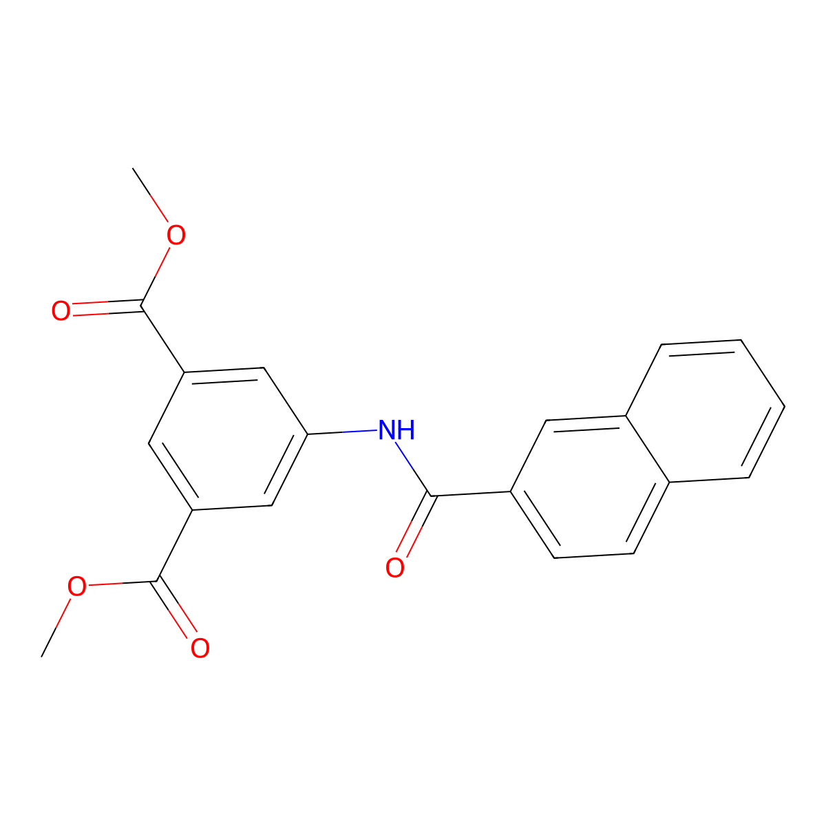 Dimethyl 5-(2-naphthoylamino)isophthalate molecular structure, CAS 425416-49-5