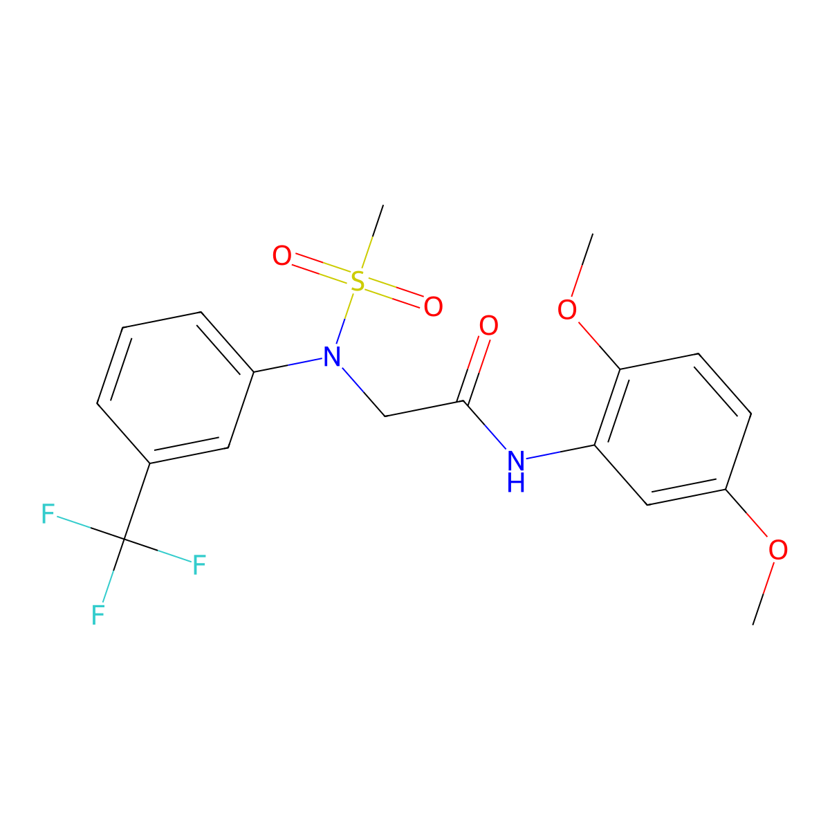 N-(2,5-dimethoxyphenyl)-2-[N-methylsulfonyl-3-(trifluoromethyl)anilino]acetamide molecular structure, CAS 425416-56-4