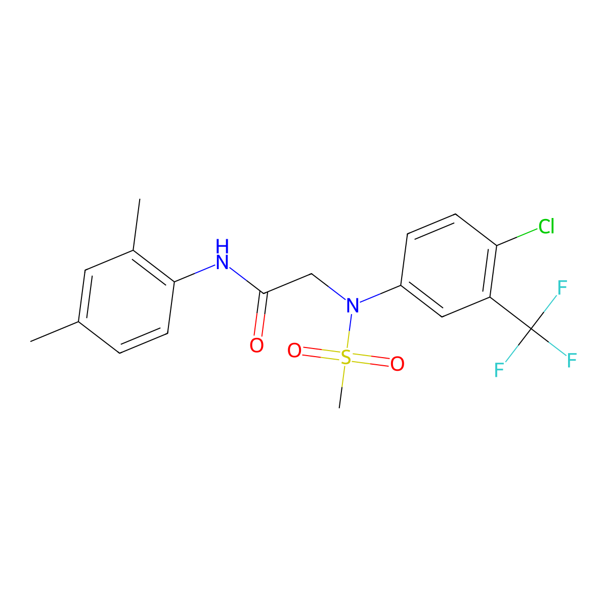 2-[4-chloro-N-methylsulfonyl-3-(trifluoromethyl)anilino]-N-(2,4-dimethylphenyl)acetamide molecular structure, CAS 425416-69-9
