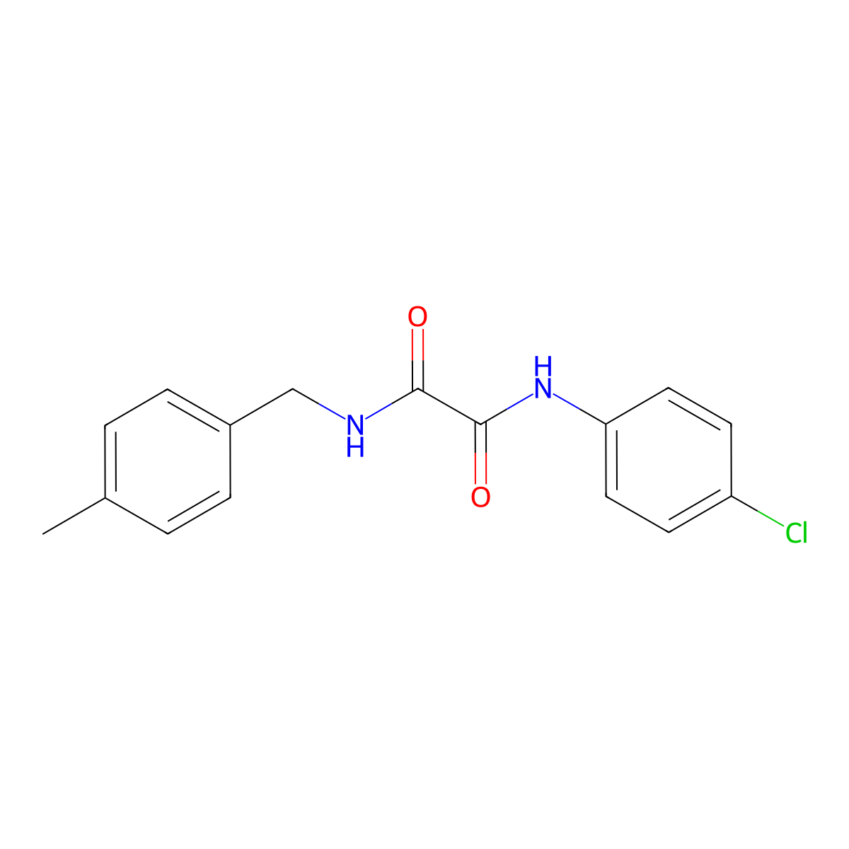 N-(4-chlorophenyl)-N'-(4-methylbenzyl)ethanediamide molecular structure, CAS 425416-80-4