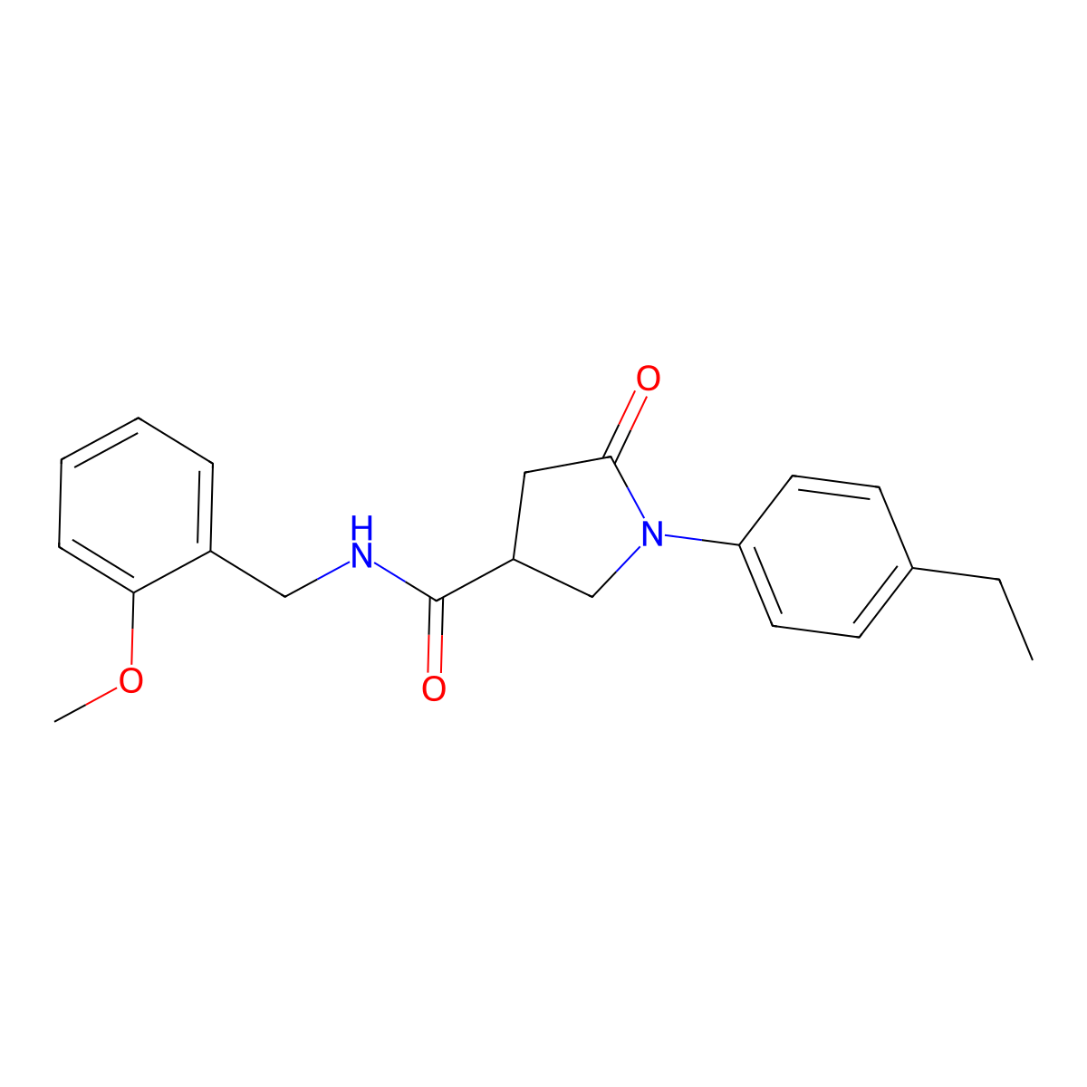 1-(4-ethylphenyl)-N-[(2-methoxyphenyl)methyl]-5-oxopyrrolidine-3-carboxamide molecular structure, CAS 425416-95-1