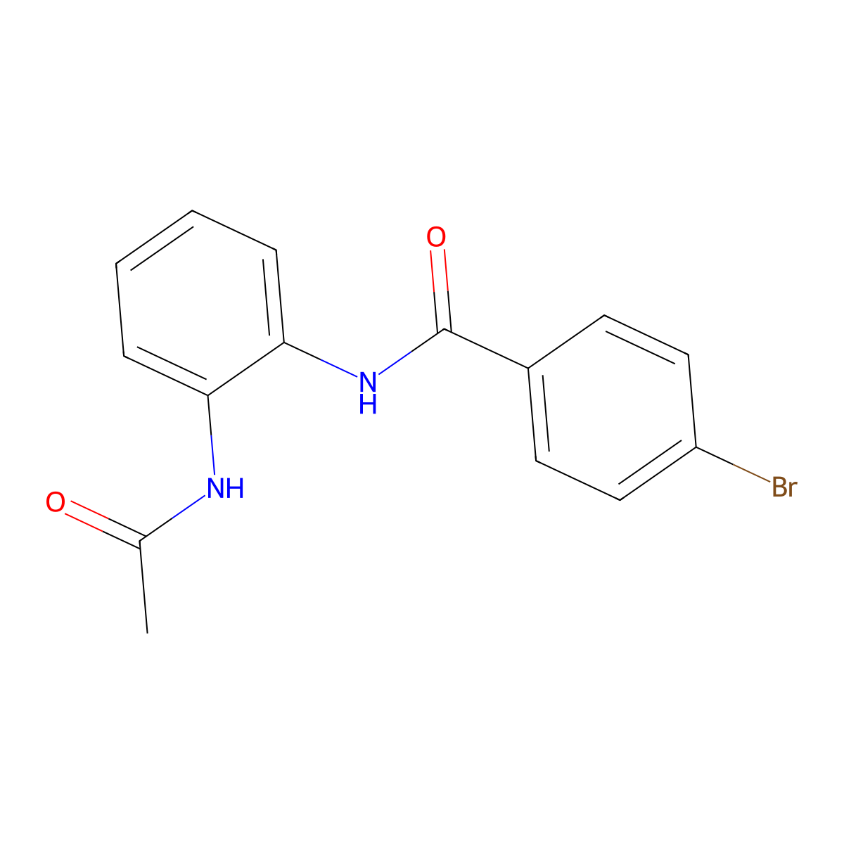 N-(2-acetamidophenyl)-4-bromobenzamide molecular structure, CAS 425417-13-6