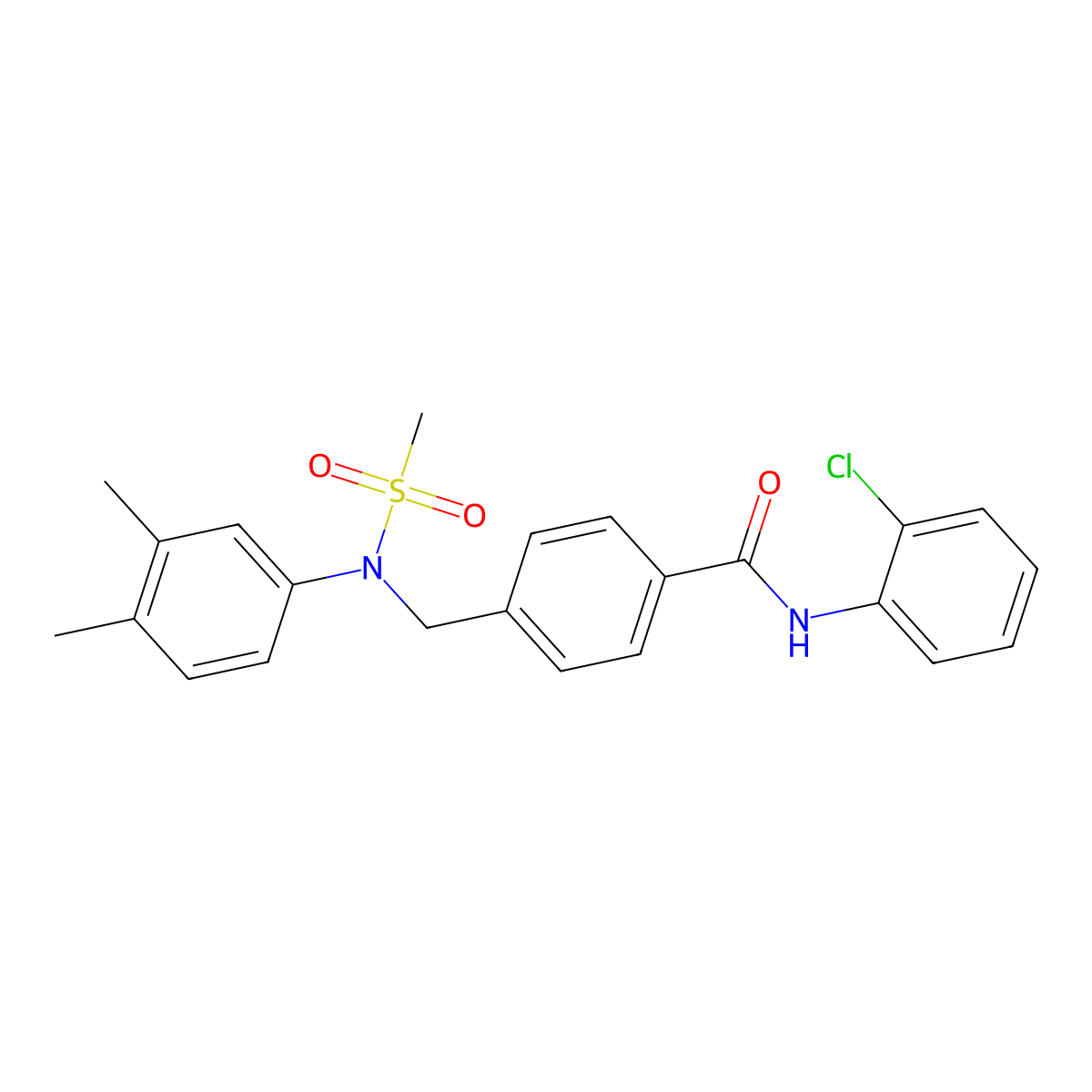 N-(2-chlorophenyl)-4-[(3,4-dimethyl-N-methylsulfonylanilino)methyl]benzamide molecular structure, CAS 425417-41-0