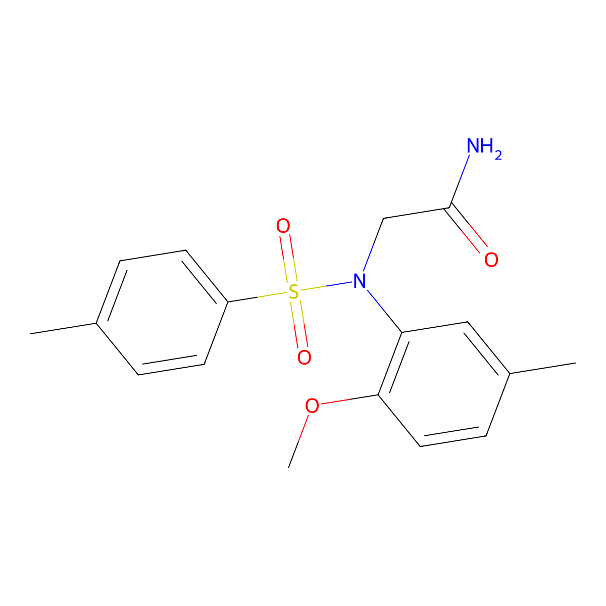 2-(2-methoxy-5-methyl-N-(4-methylphenyl)sulfonylanilino)acetamide molecular structure, CAS 425417-45-4