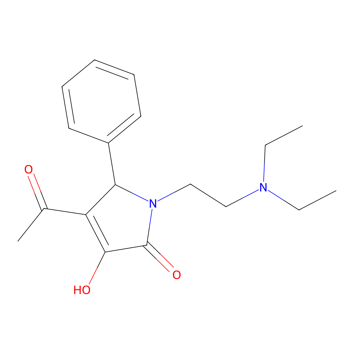 4-acetyl-1-[2-(diethylamino)ethyl]-3-hydroxy-5-phenyl-1,5-dihydro-2H-pyrrol-2-one molecular structure, CAS 425418-02-6