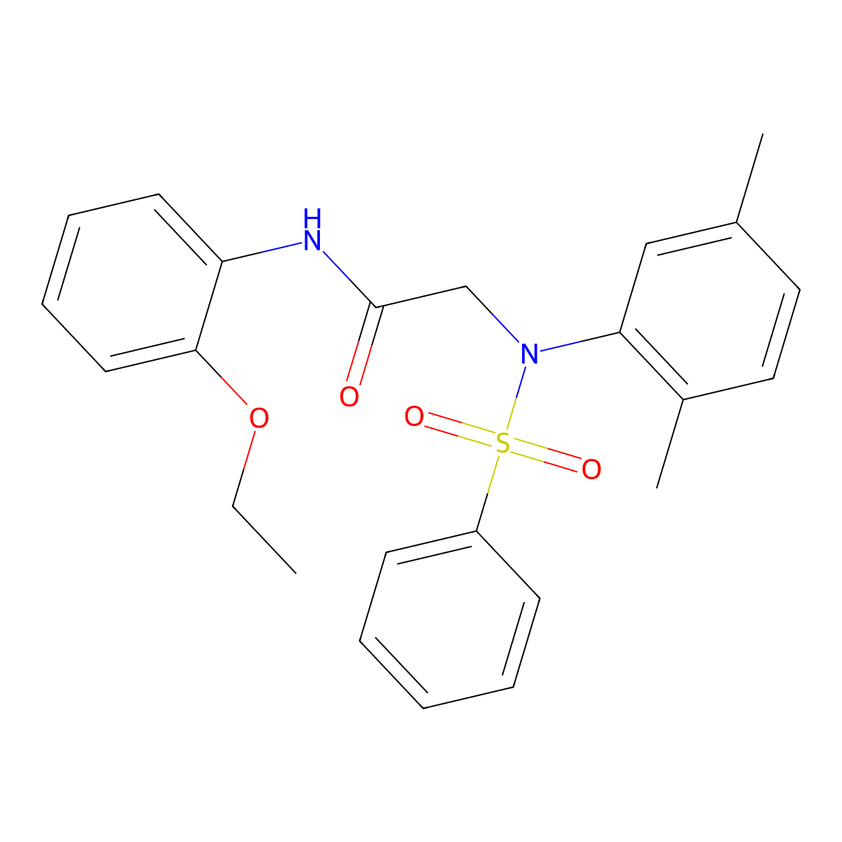 2-[N-(benzenesulfonyl)-2,5-dimethylanilino]-N-(2-ethoxyphenyl)acetamide molecular structure, CAS 425418-04-8
