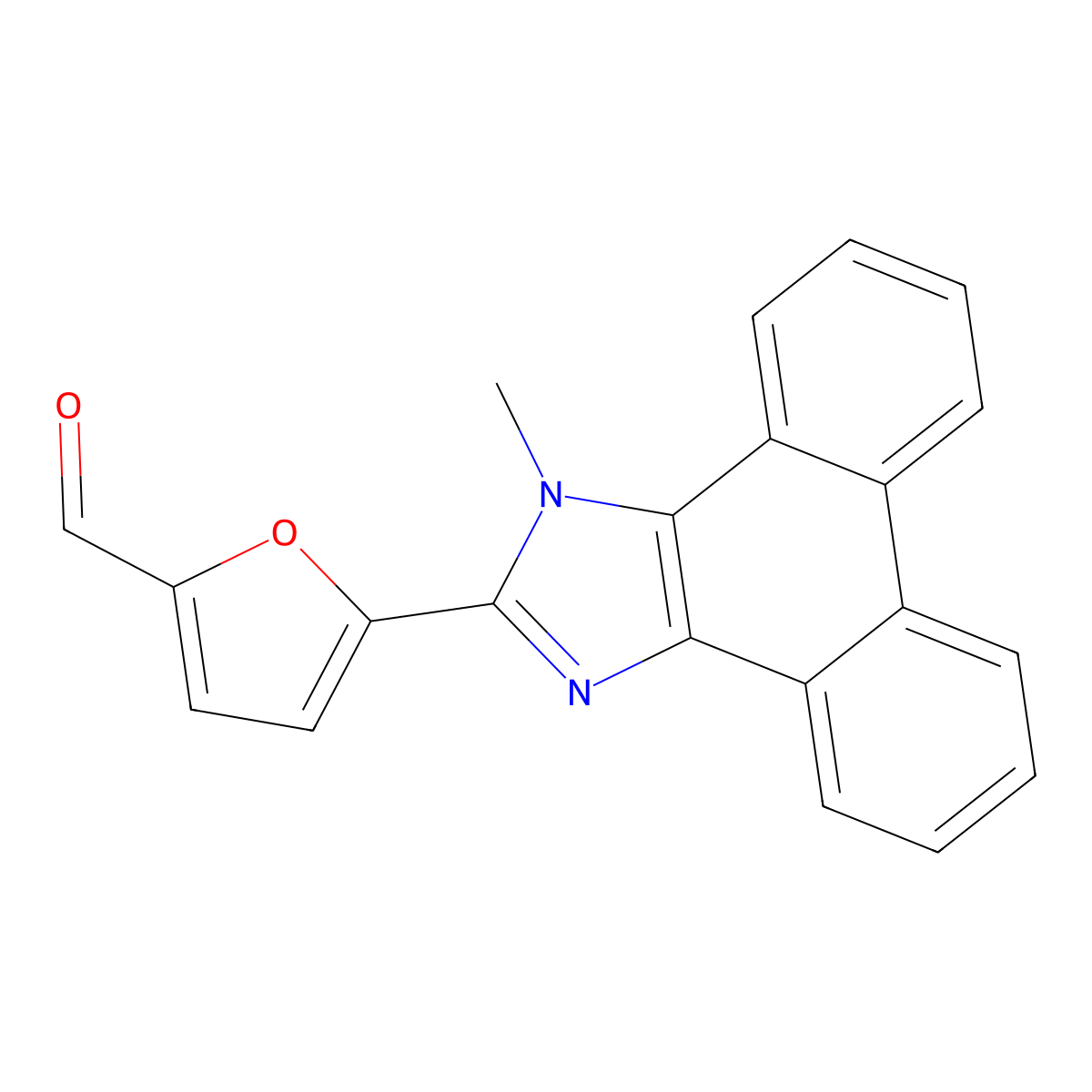 5-(3-Methylphenanthro[9,10-d]imidazol-2-yl)furan-2-carbaldehyde molecular structure, CAS 425418-08-2
