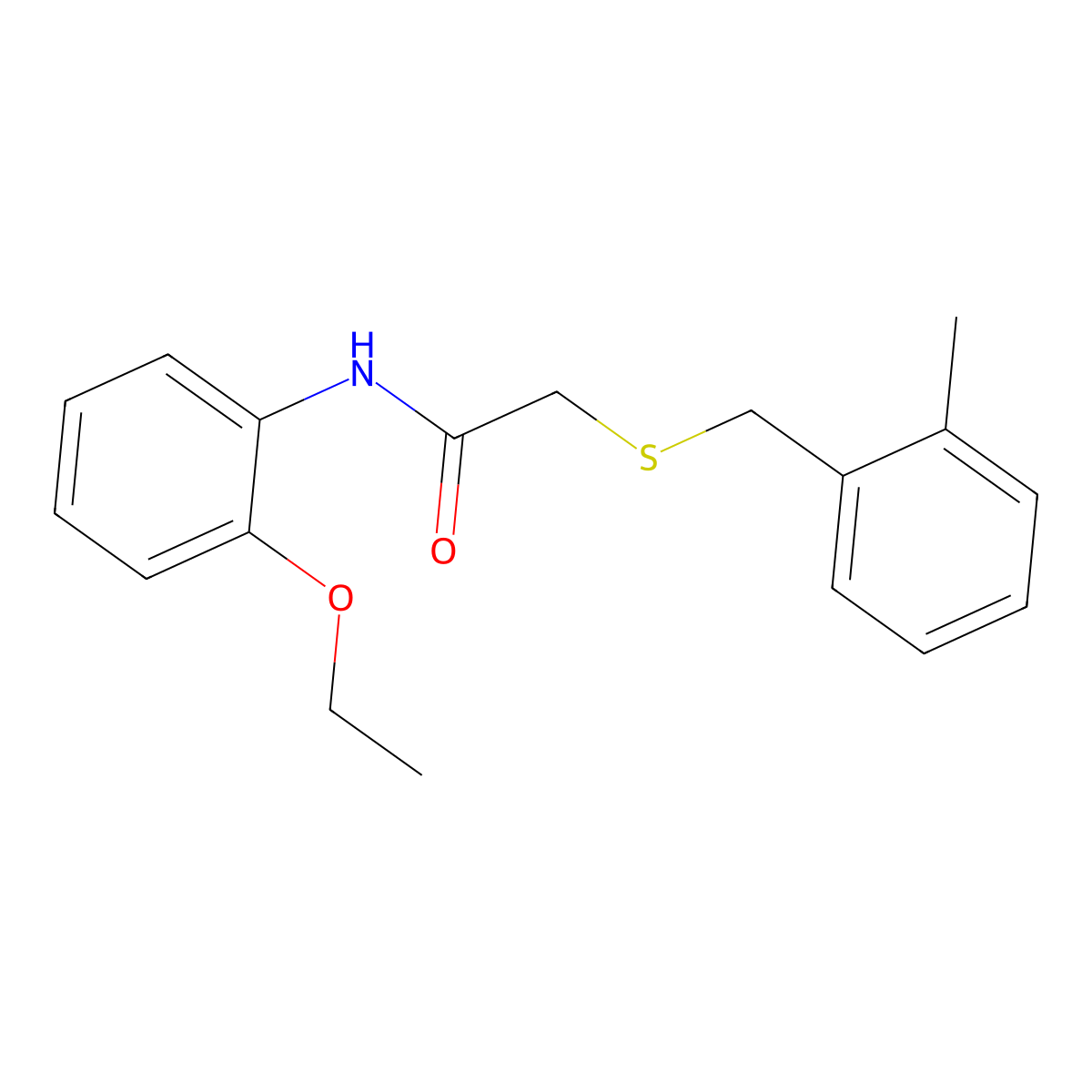 N-(2-ethoxyphenyl)-2-[(2-methylbenzyl)sulfanyl]acetamide molecular structure, CAS 425418-94-6