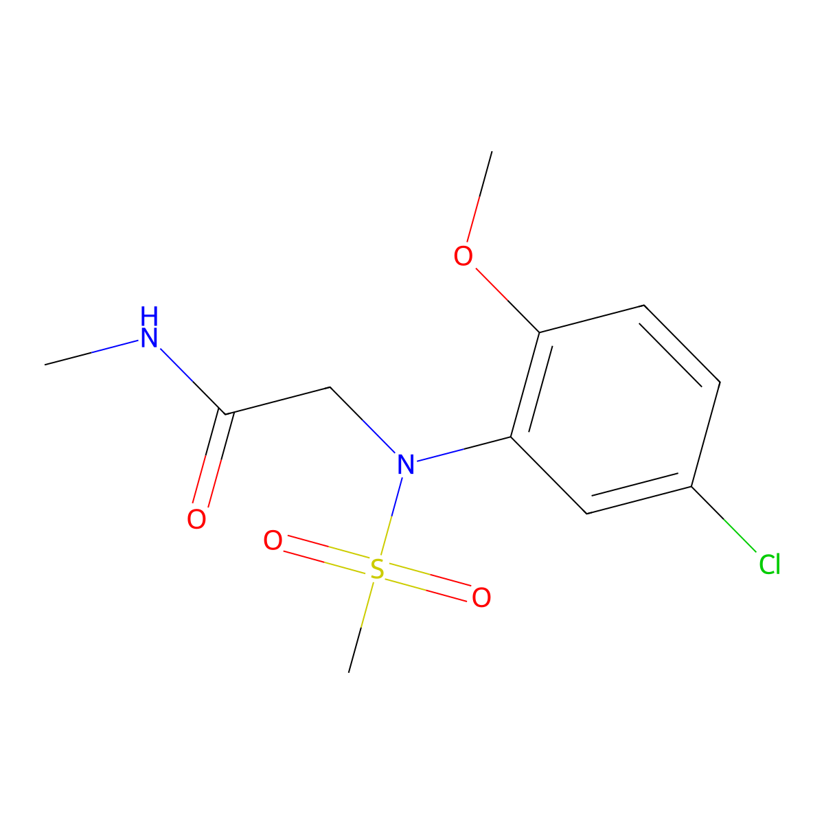 2-(5-chloro-2-methoxy-N-methylsulfonylanilino)-N-methylacetamide molecular structure, CAS 425419-14-3