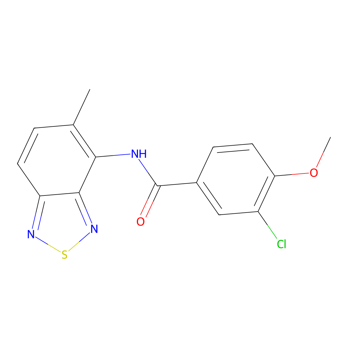 3-chloro-4-methoxy-N-(5-methyl-2,1,3-benzothiadiazol-4-yl)benzamide molecular structure, CAS 425419-18-7