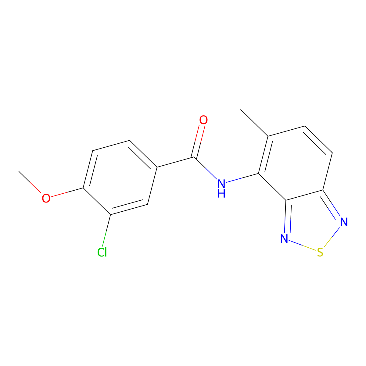 3-chloro-4-methoxy-N-(5-methyl-2,1,3-benzothiadiazol-4-yl)benzamide molecular structure, CAS 425419-18-7