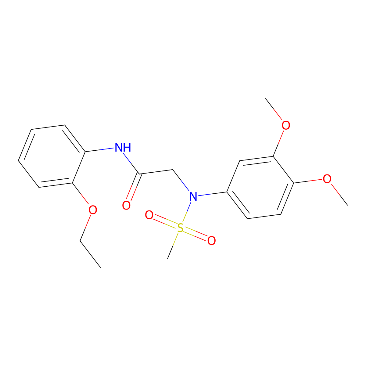 2-(3,4-dimethoxy-N-methylsulfonylanilino)-N-(2-ethoxyphenyl)acetamide molecular structure, CAS 425419-49-4