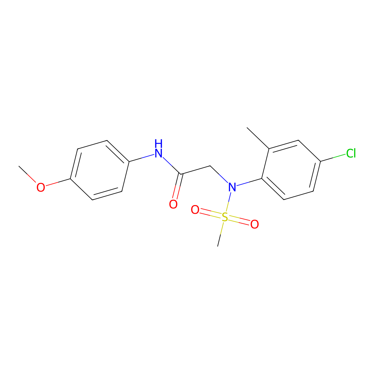 2-(4-chloro-2-methyl-N-methylsulfonylanilino)-N-(4-methoxyphenyl)acetamide molecular structure, CAS 425419-79-0