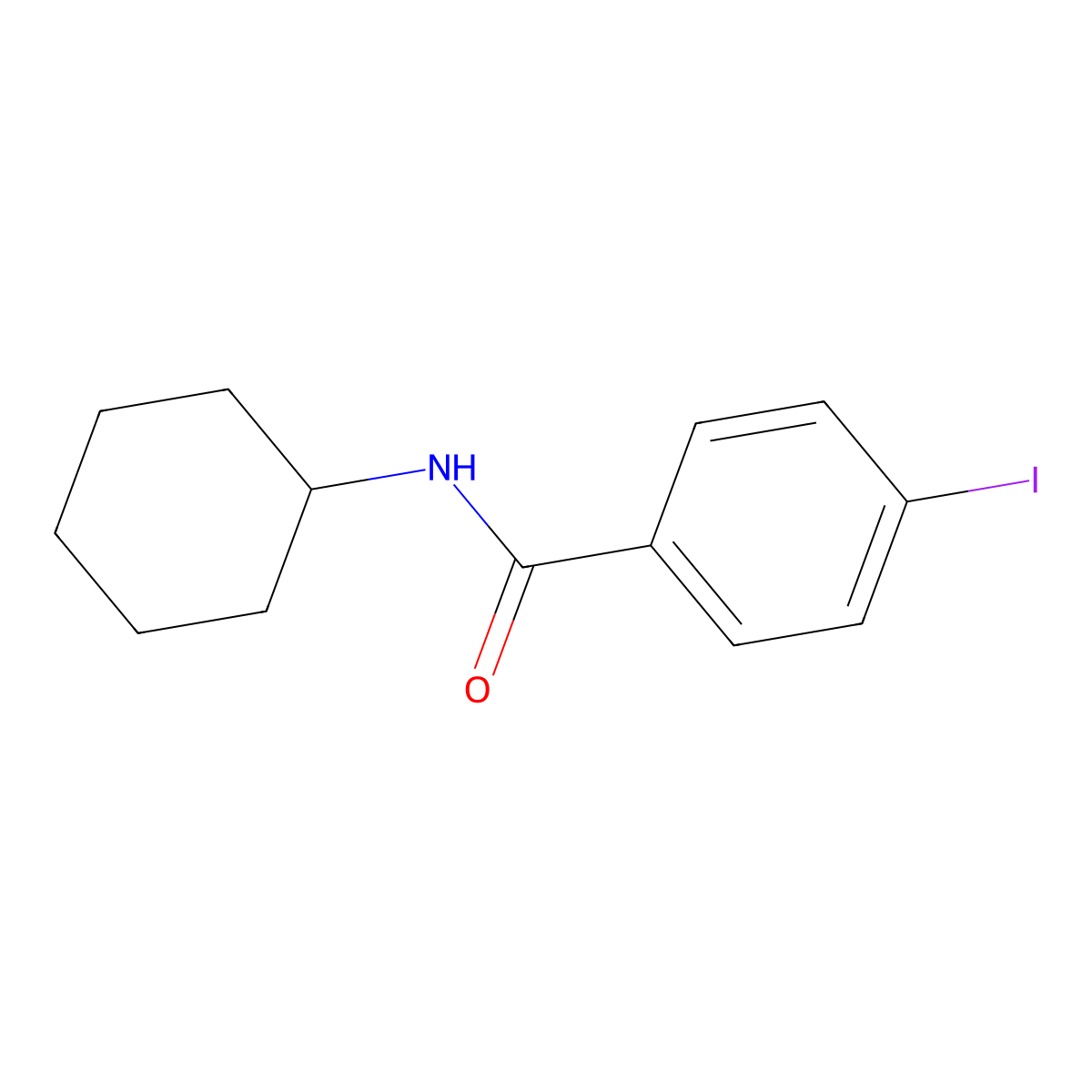 N-cyclohexyl-4-iodobenzamide molecular structure, CAS 425419-92-7