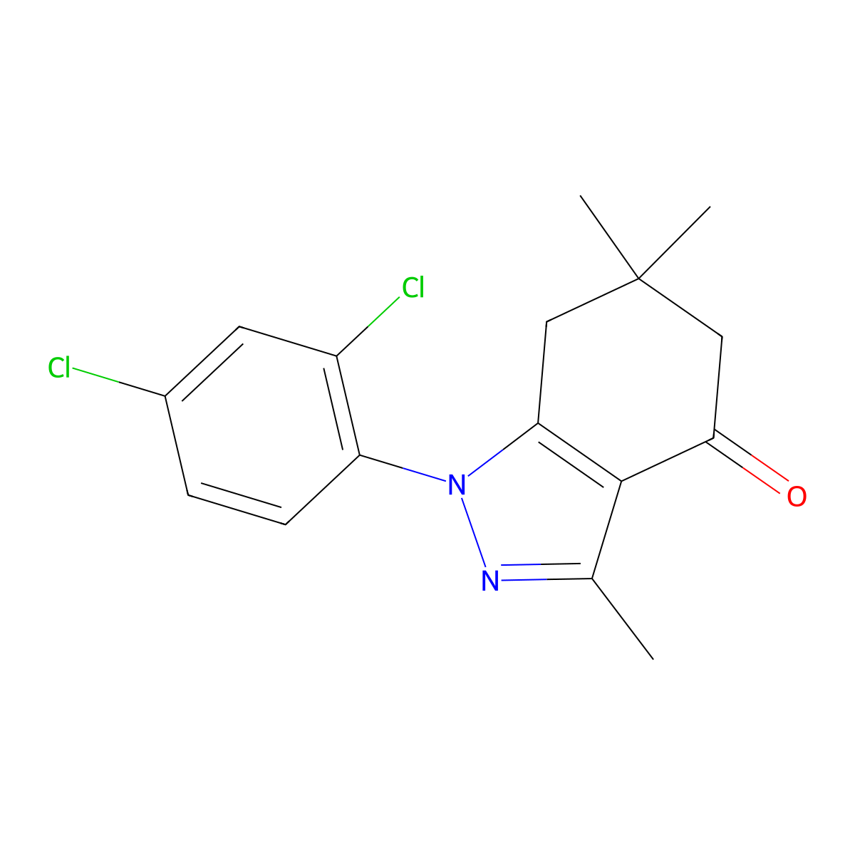 1-(2,4-dichlorophenyl)-3,6,6-trimethyl-1,5,6,7-tetrahydro-4H-indazol-4-one molecular structure, CAS 425420-09-3