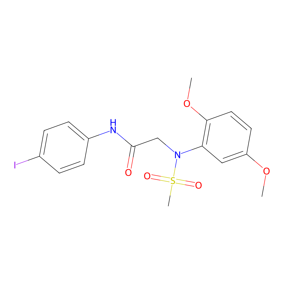 2-[2,5-dimethoxy(methylsulfonyl)anilino]-N-(4-iodophenyl)acetamide molecular structure, CAS 425420-24-2