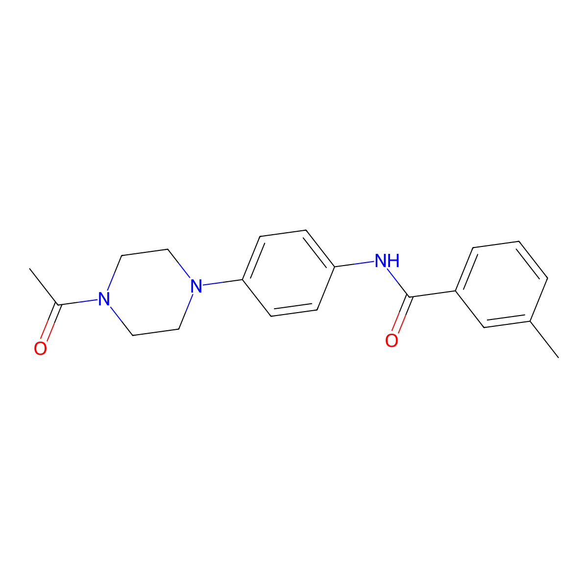 N-[4-(4-acetylpiperazin-1-yl)phenyl]-3-methylbenzamide molecular structure, CAS 425420-28-6
