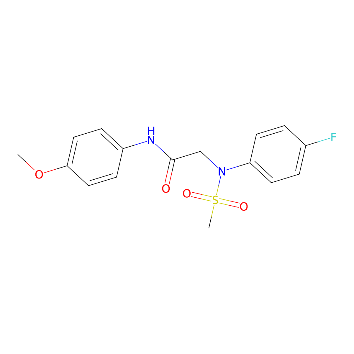 2-(4-fluoro-N-methylsulfonylanilino)-N-(4-methoxyphenyl)acetamide molecular structure, CAS 425420-65-1