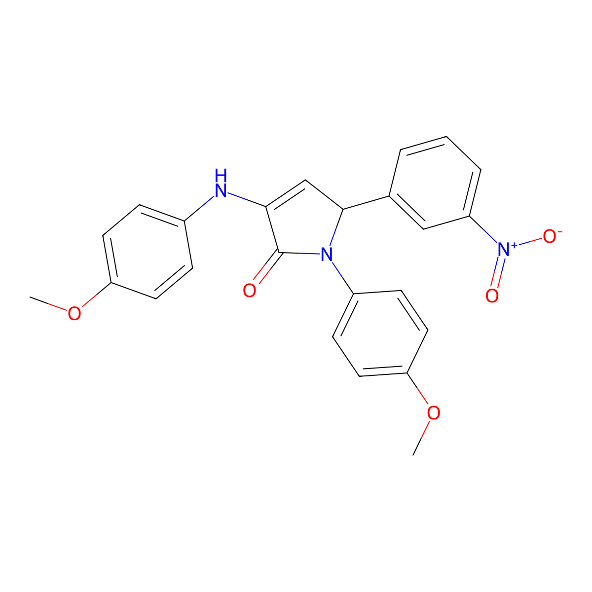 4-(4-methoxyanilino)-1-(4-methoxyphenyl)-2-(3-nitrophenyl)-2H-pyrrol-5-one molecular structure, CAS 425420-67-3