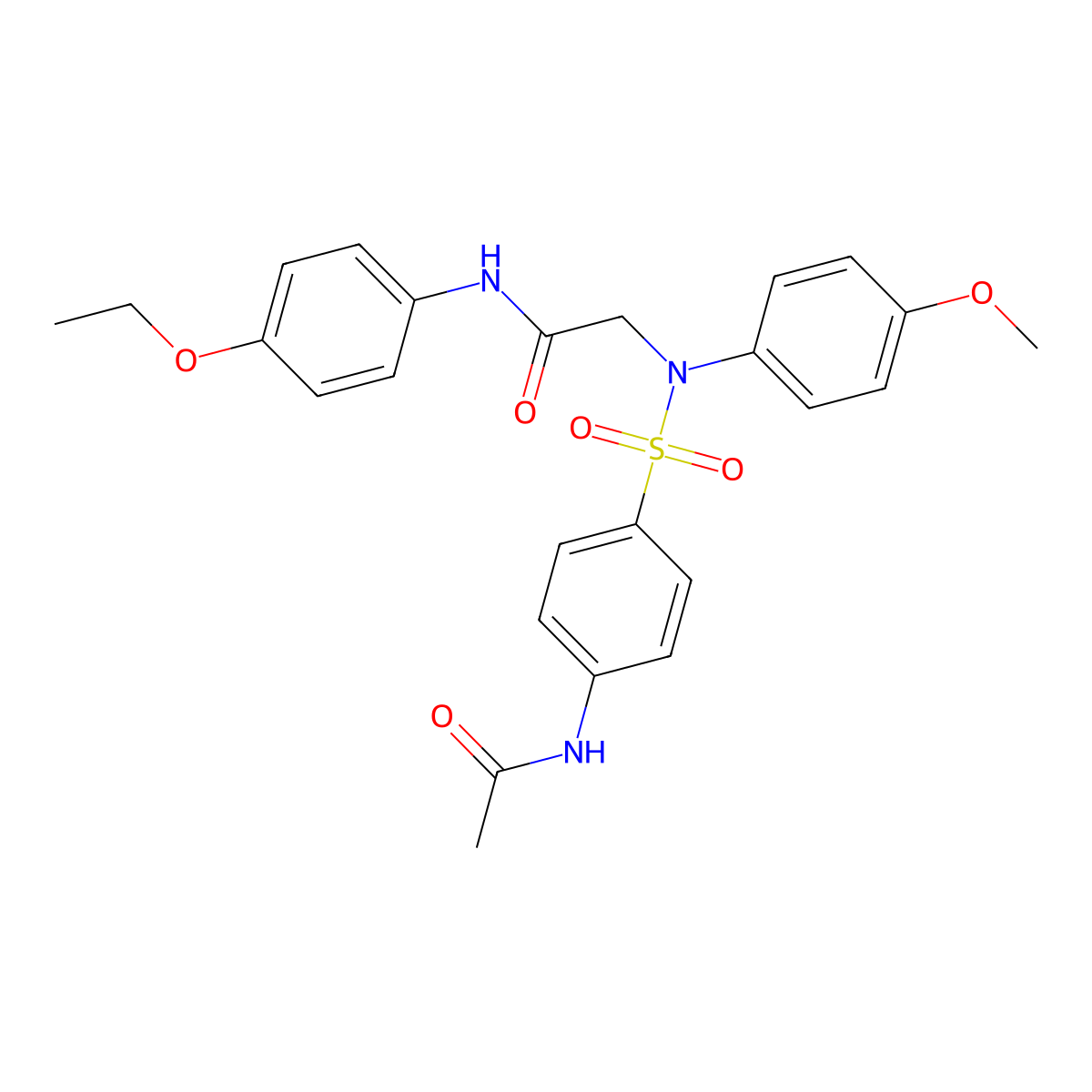 2-({[4-(acetylamino)phenyl]sulfonyl}-4-methoxyanilino)-N-(4-ethoxyphenyl)acetamide molecular structure, CAS 425420-72-0
