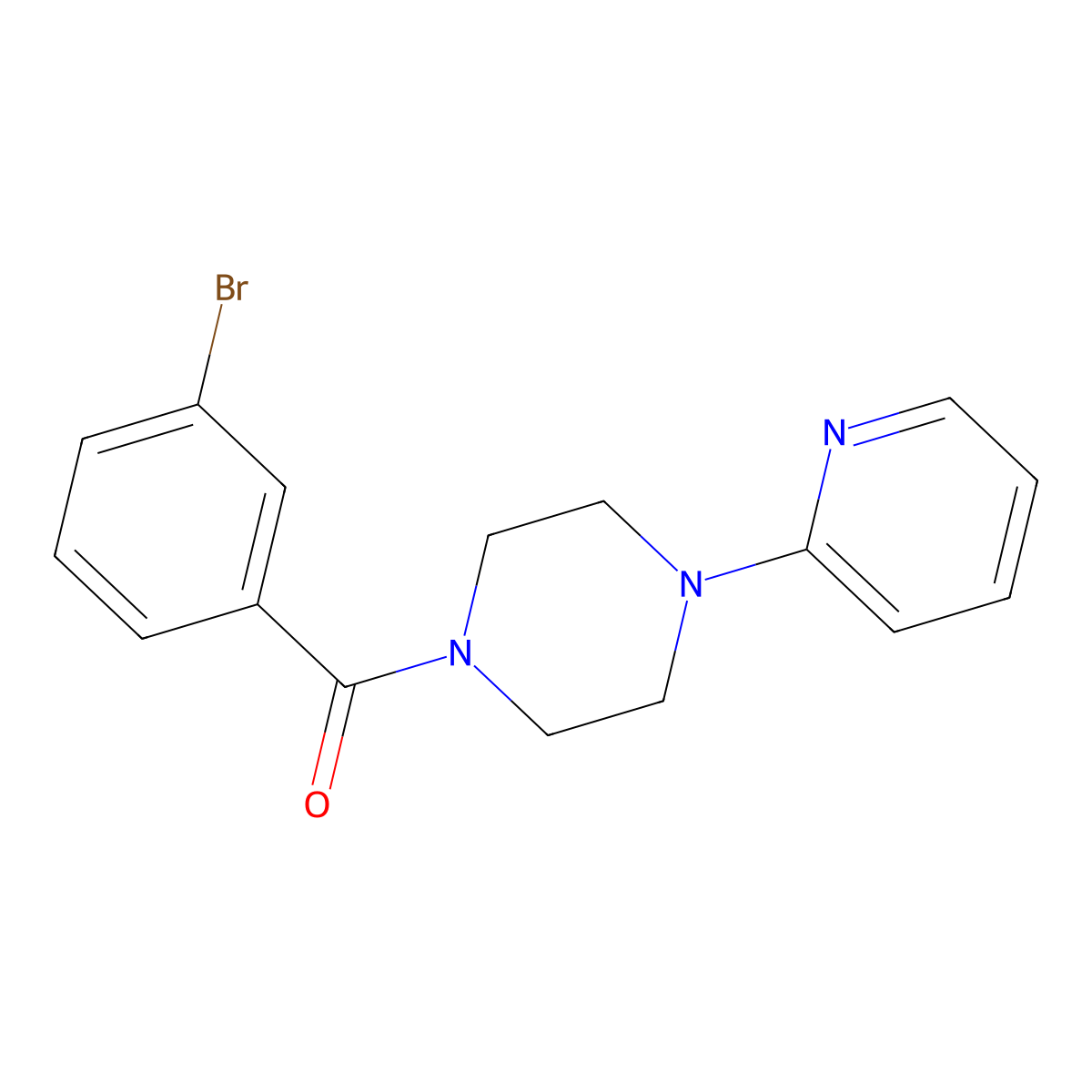 1-(3-Bromobenzoyl)-4-(2-pyridinyl)piperazine molecular structure, CAS 425421-21-2