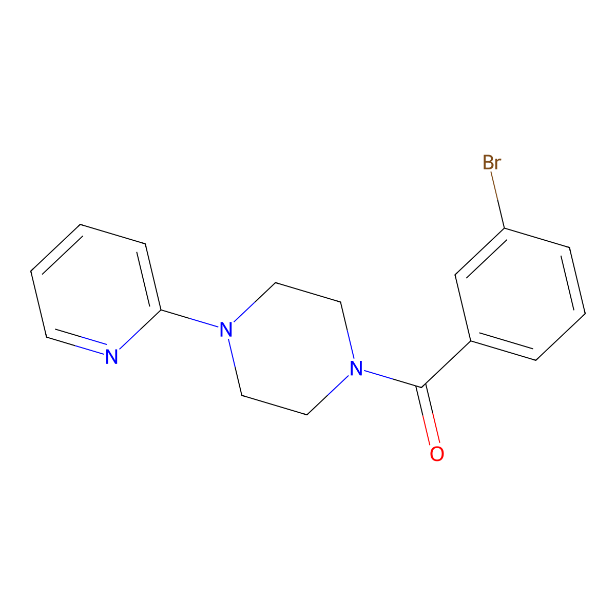 1-(3-Bromobenzoyl)-4-(2-pyridinyl)piperazine molecular structure, CAS 425421-21-2