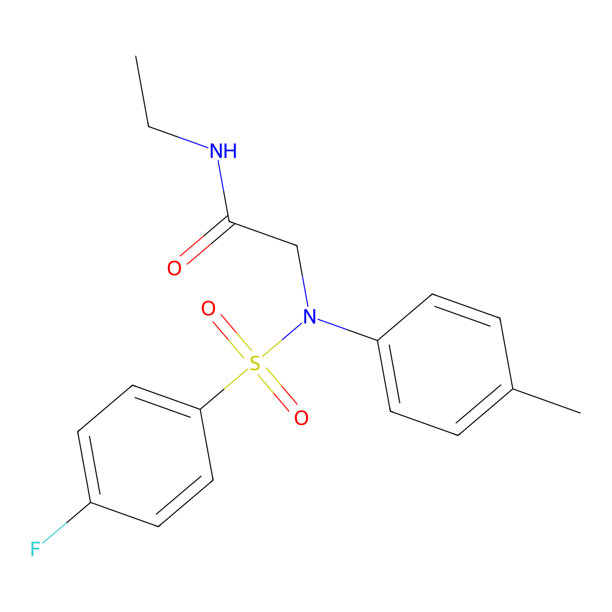 N-ethyl-2-(N-(4-fluorophenyl)sulfonyl-4-methylanilino)acetamide molecular structure, CAS 425421-30-3
