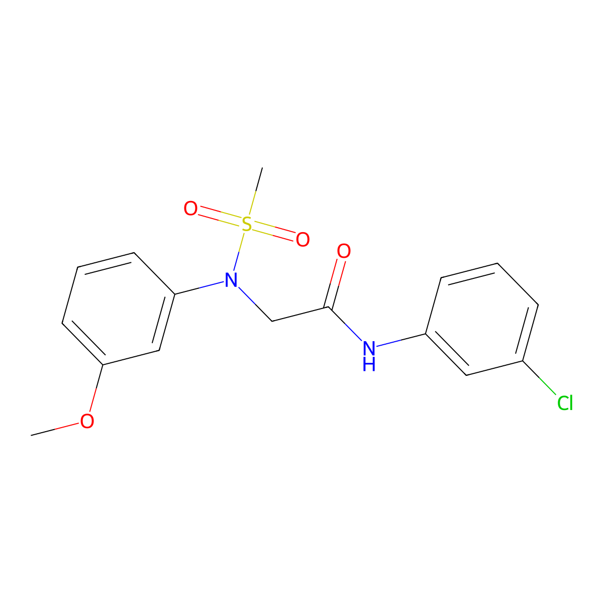 N-(3-chlorophenyl)-2-(3-methoxy-N-methylsulfonylanilino)acetamide molecular structure, CAS 425421-31-4