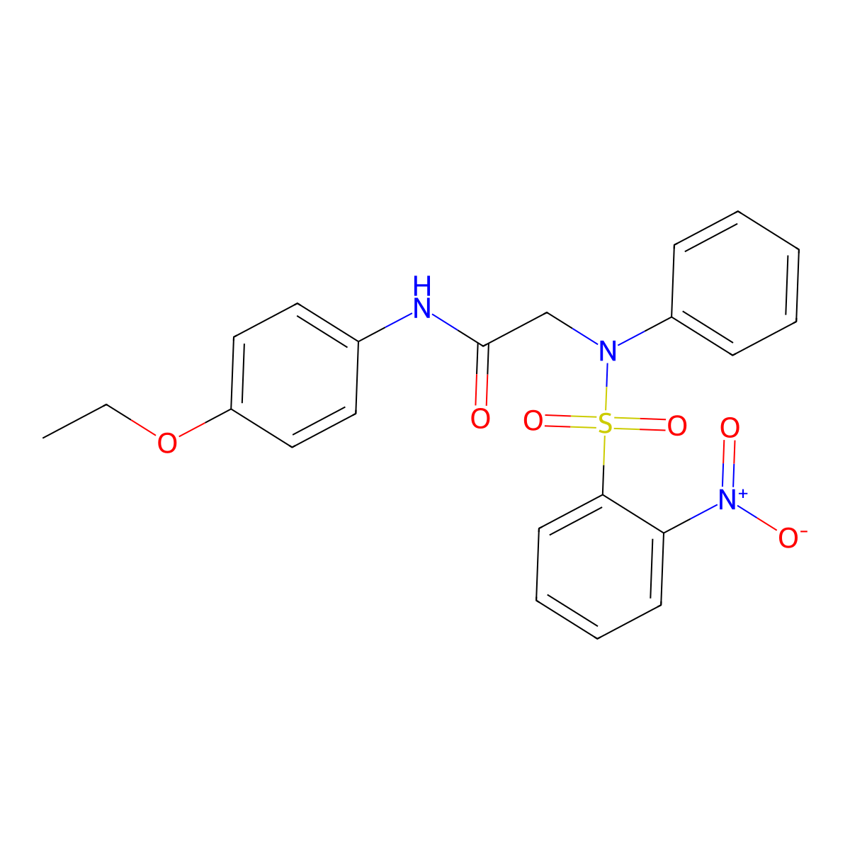 N-(4-ethoxyphenyl)-2-(N-(2-nitrophenyl)sulfonylanilino)acetamide molecular structure, CAS 425421-41-6