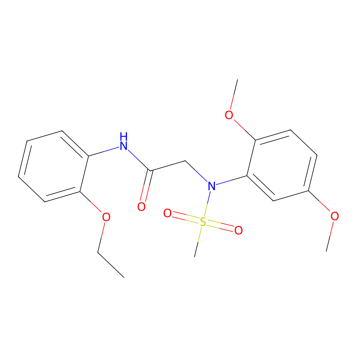2-(2,5-dimethoxy-N-methylsulfonylanilino)-N-(2-ethoxyphenyl)acetamide molecular structure, CAS 425421-47-2