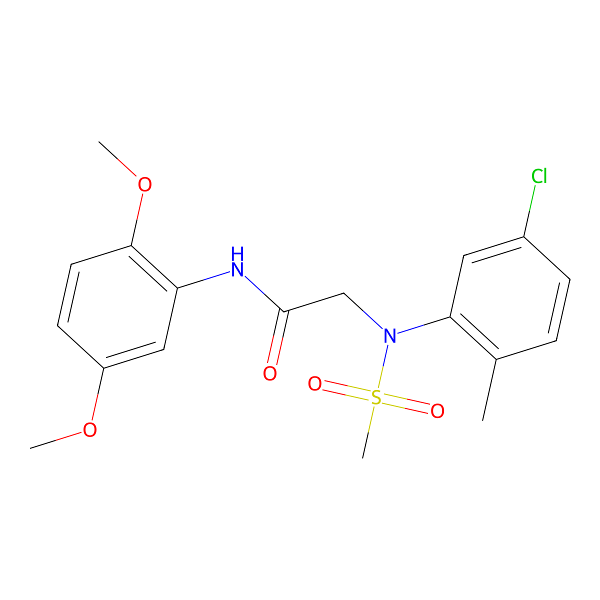 2-(5-chloro-2-methyl-N-methylsulfonylanilino)-N-(2,5-dimethoxyphenyl)acetamide molecular structure, CAS 425421-53-0