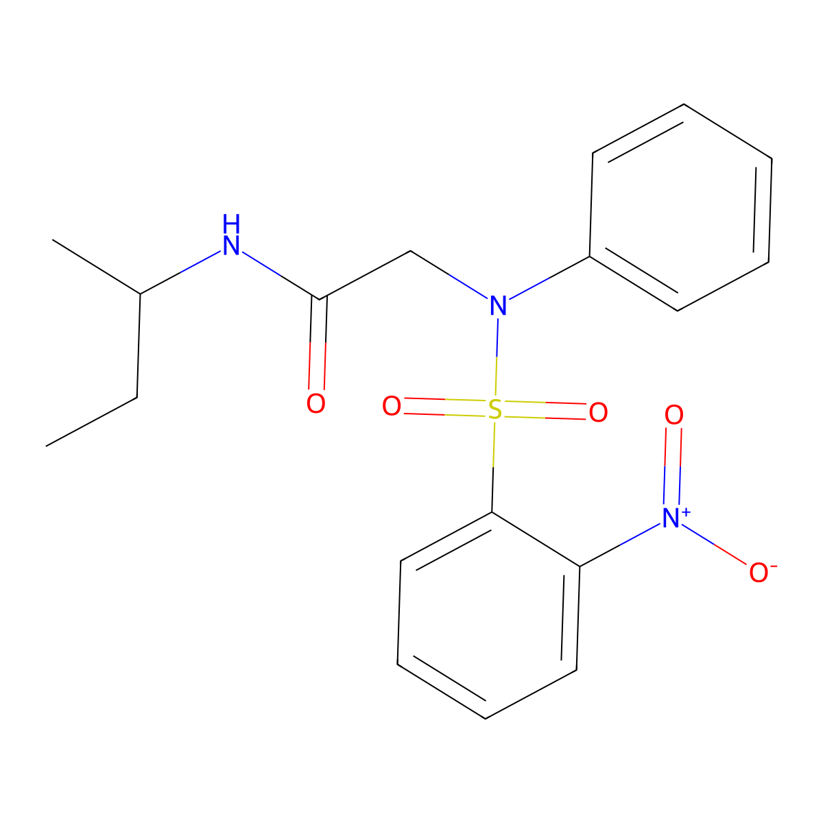 N-butan-2-yl-2-(N-(2-nitrophenyl)sulfonylanilino)acetamide molecular structure, CAS 425421-64-3