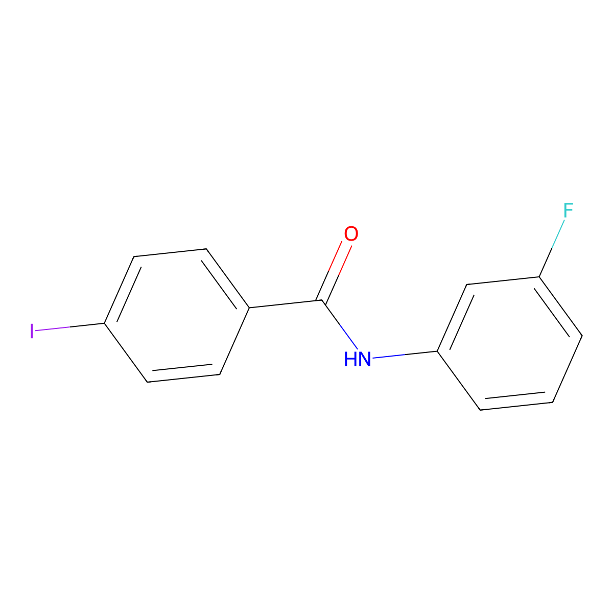 N-(3-fluorophenyl)-4-iodobenzamide molecular structure, CAS 425421-77-8