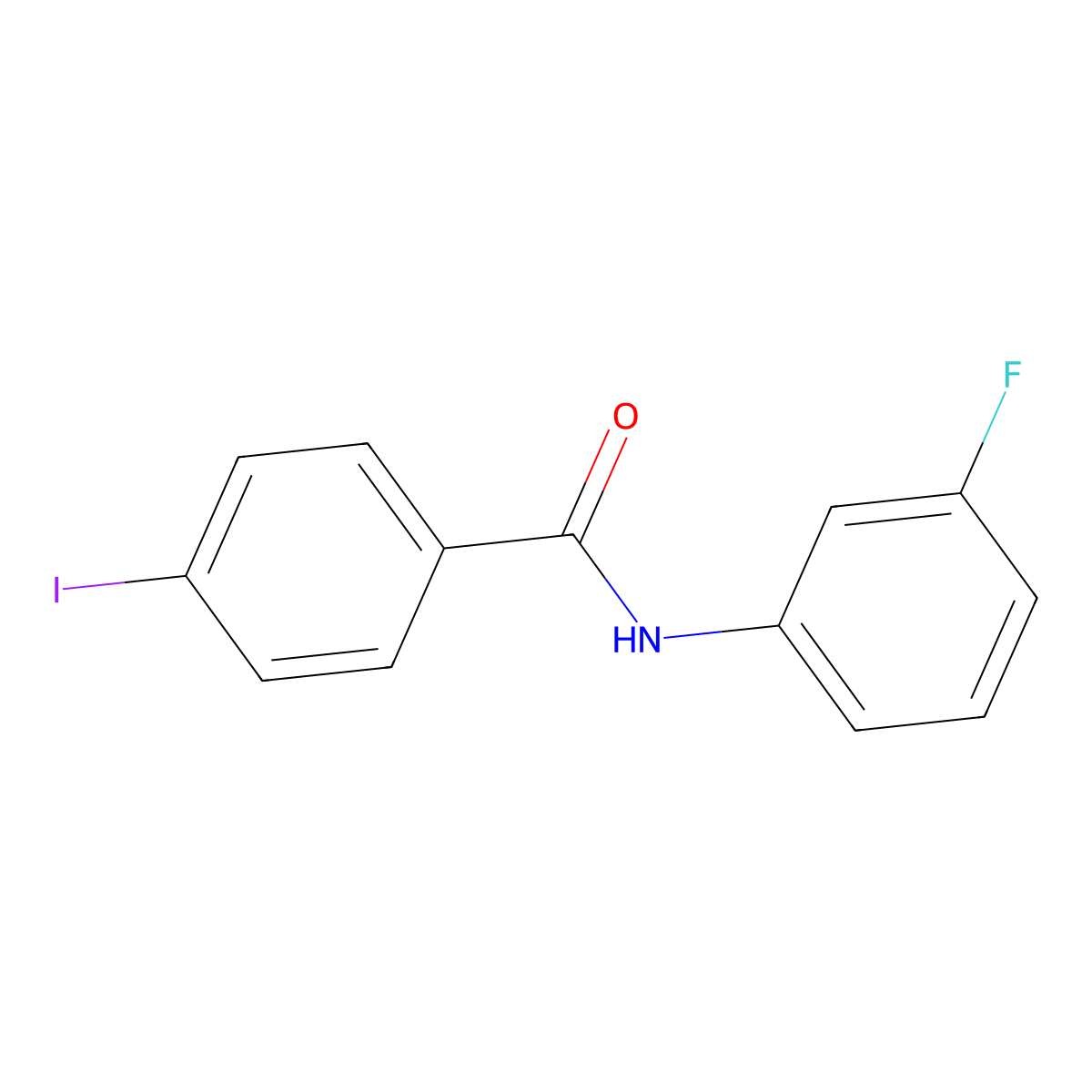 N-(3-fluorophenyl)-4-iodobenzamide molecular structure, CAS 425421-77-8