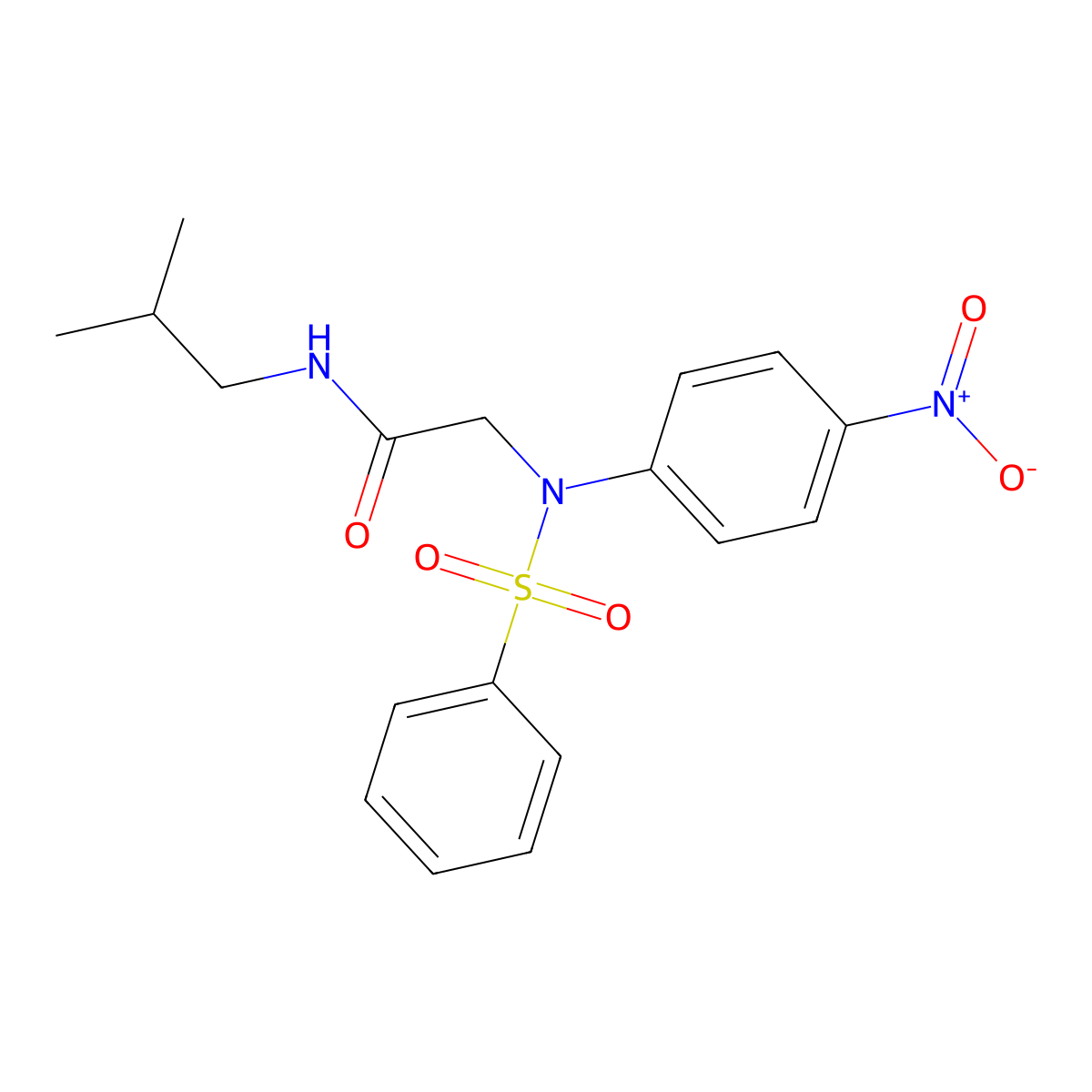 2-[N-(benzenesulfonyl)-4-nitroanilino]-N-(2-methylpropyl)acetamide molecular structure, CAS 425422-00-0