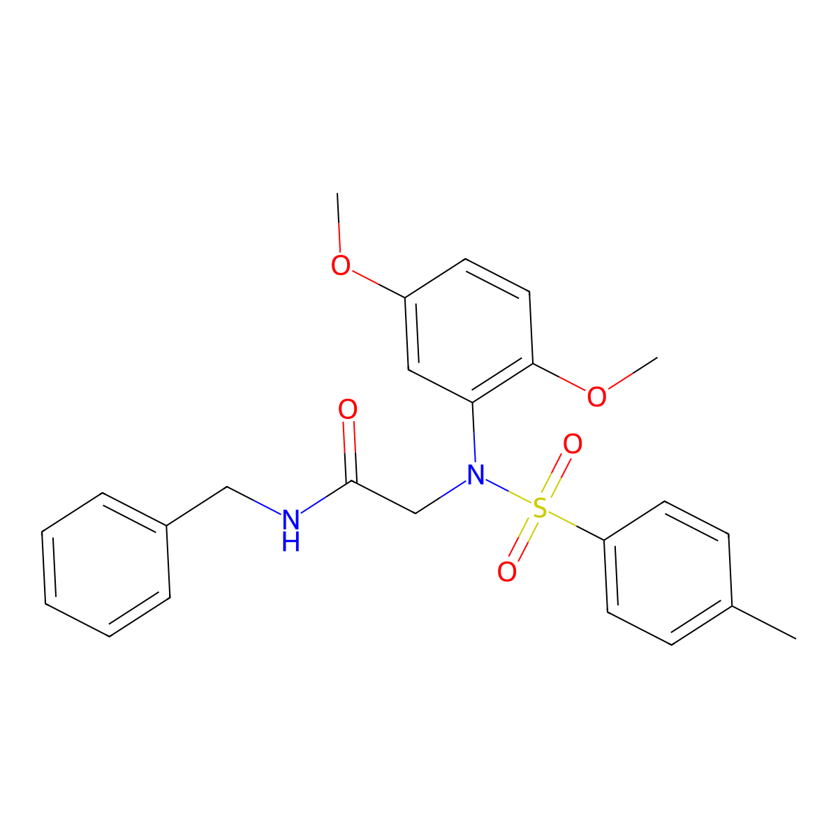 N-benzyl-2-(2,5-dimethoxy-N-(4-methylphenyl)sulfonylanilino)acetamide molecular structure, CAS 425422-31-7