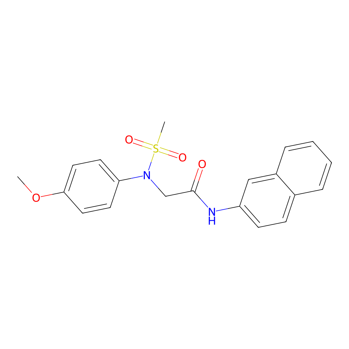 2-(4-methoxy-N-methylsulfonylanilino)-N-naphthalen-2-ylacetamide molecular structure, CAS 425422-57-7