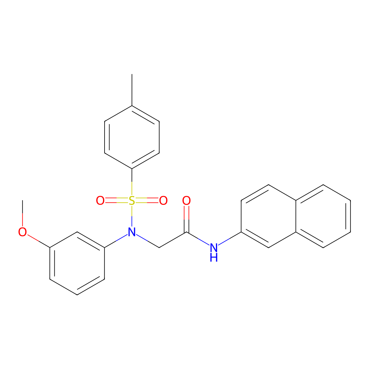 2-(3-methoxy-N-(4-methylphenyl)sulfonylanilino)-N-naphthalen-2-ylacetamide molecular structure, CAS 425422-94-2