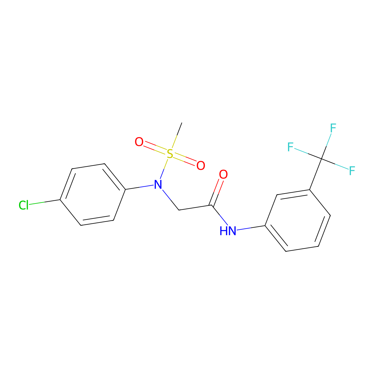 2-(4-chloro-N-methylsulfonylanilino)-N-[3-(trifluoromethyl)phenyl]acetamide molecular structure, CAS 425422-98-6